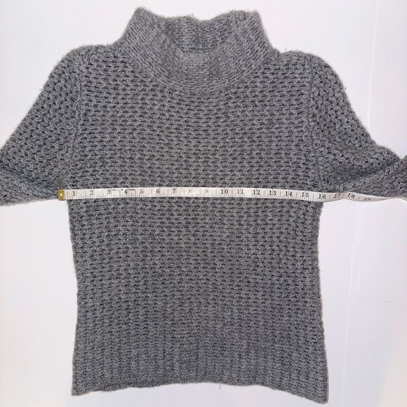 Halogen Nordstrom 100% Cashmere Mock Neck Chunky Open Knit Sweater Taupe Grey S - Picture 6 of 11